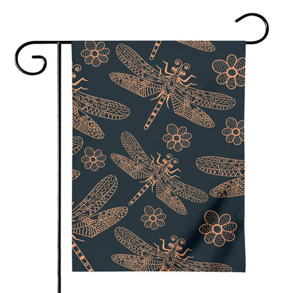 Vintage Dragonfly Pattern Print House Flag