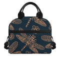 Vintage Dragonfly Pattern Print Insulated Lunch Bag