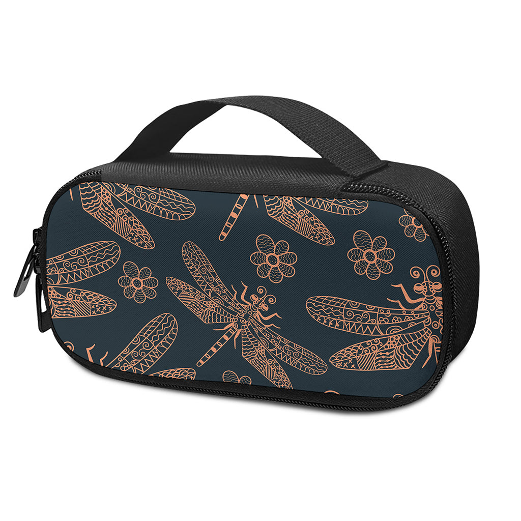 Vintage Dragonfly Pattern Print Insulin Cooler Travel Case