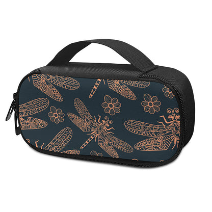 Vintage Dragonfly Pattern Print Insulin Cooler Travel Case