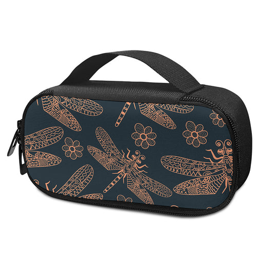 Vintage Dragonfly Pattern Print Insulin Cooler Travel Case