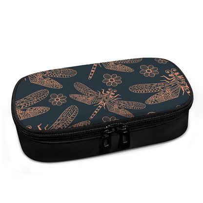 Vintage Dragonfly Pattern Print Insulin Cooler Travel Case