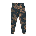 Vintage Dragonfly Pattern Print Jogger Pants