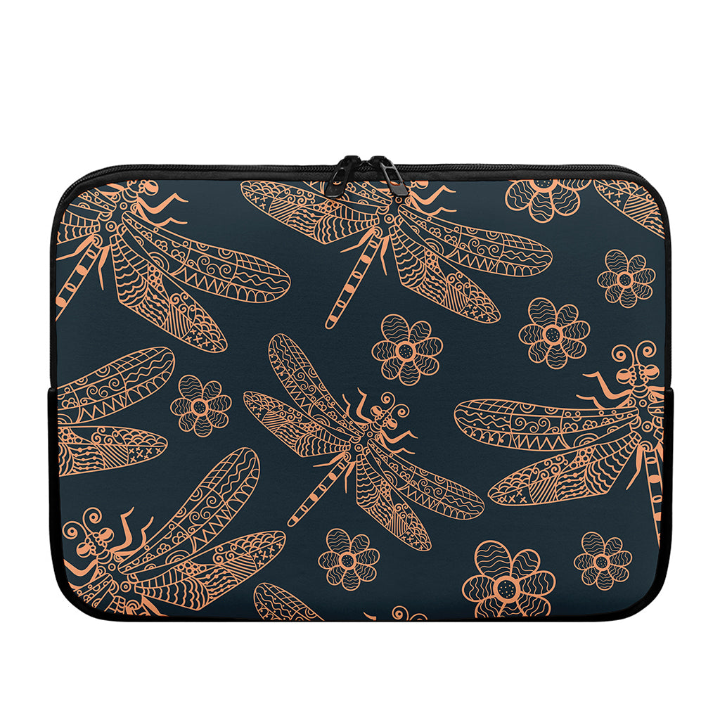 Vintage Dragonfly Pattern Print Laptop Sleeve