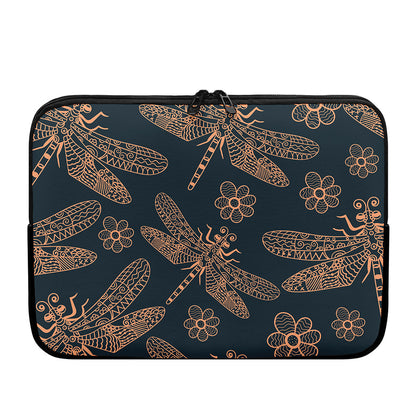Vintage Dragonfly Pattern Print Laptop Sleeve