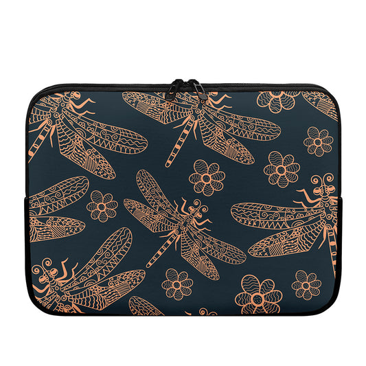 Vintage Dragonfly Pattern Print Laptop Sleeve