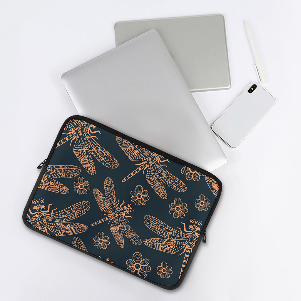 Vintage Dragonfly Pattern Print Laptop Sleeve