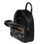 Vintage Dragonfly Pattern Print Leather Backpack