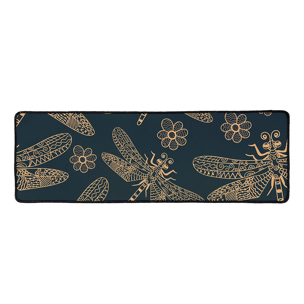 Vintage Dragonfly Pattern Print Long Kitchen Mat