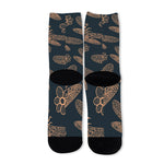 Vintage Dragonfly Pattern Print Long Socks