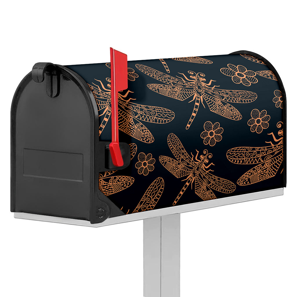 Vintage Dragonfly Pattern Print Mailbox Cover