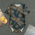 Vintage Dragonfly Pattern Print Men's Bodysuit