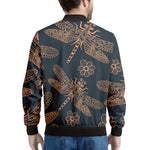 Vintage Dragonfly Pattern Print Men's Bomber Jacket