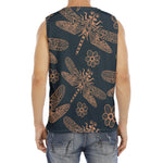Vintage Dragonfly Pattern Print Men's Fitness Tank Top