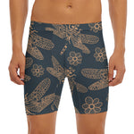 Vintage Dragonfly Pattern Print Men's Long Boxer Briefs