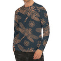 Vintage Dragonfly Pattern Print Men's Long Sleeve Rash Guard