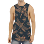 Vintage Dragonfly Pattern Print Men's Muscle Tank Top