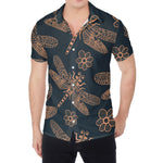 Vintage Dragonfly Pattern Print Men's Shirt