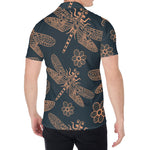 Vintage Dragonfly Pattern Print Men's Shirt