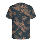Vintage Dragonfly Pattern Print Men's Sports T-Shirt