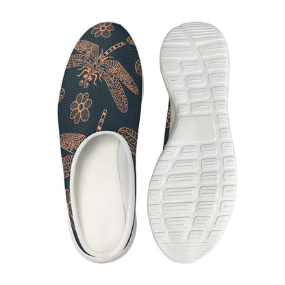 Vintage Dragonfly Pattern Print Mesh Casual Shoes