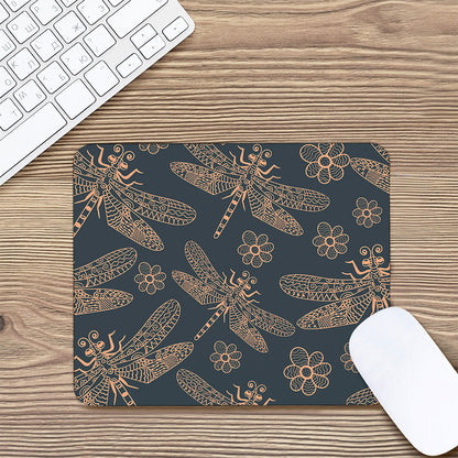 Vintage Dragonfly Pattern Print Mouse Pad
