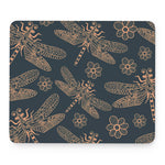 Vintage Dragonfly Pattern Print Mouse Pad