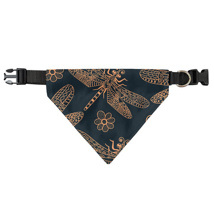 Vintage Dragonfly Pattern Print Over The Collar Dog Bandana
