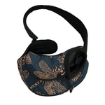 Vintage Dragonfly Pattern Print Pet Sling Carrier
