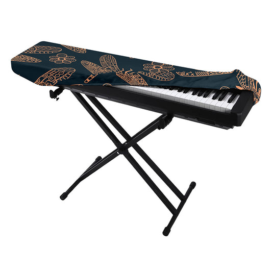 Vintage Dragonfly Pattern Print Piano Keyboard Cover