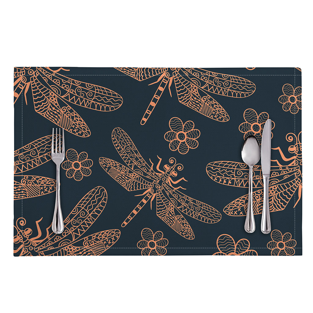 Vintage Dragonfly Pattern Print Placemat