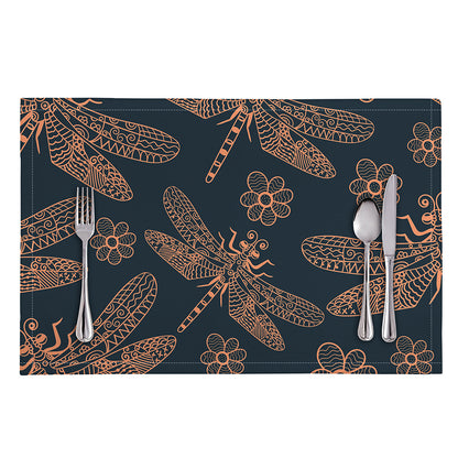 Vintage Dragonfly Pattern Print Placemat