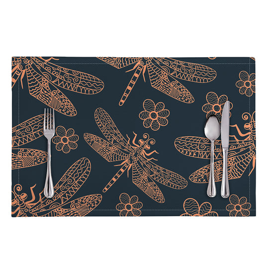 Vintage Dragonfly Pattern Print Placemat