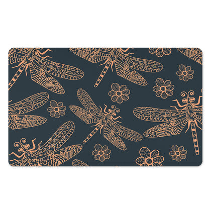 Vintage Dragonfly Pattern Print Polyester Doormat
