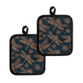 Vintage Dragonfly Pattern Print Pot Holders