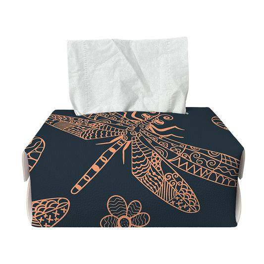 Vintage Dragonfly Pattern Print Rectangle Tissue Box Cover
