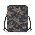 Vintage Dragonfly Pattern Print Rectangular Crossbody Bag