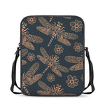 Vintage Dragonfly Pattern Print Rectangular Crossbody Bag