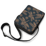 Vintage Dragonfly Pattern Print Rectangular Crossbody Bag