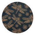 Vintage Dragonfly Pattern Print Round Blanket