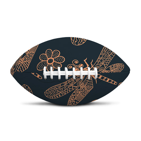 Vintage Dragonfly Pattern Print Rugby Ball