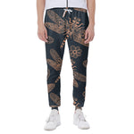 Vintage Dragonfly Pattern Print Scuba Joggers