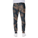 Vintage Dragonfly Pattern Print Scuba Joggers