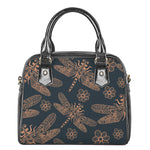 Vintage Dragonfly Pattern Print Shoulder Handbag