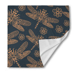 Vintage Dragonfly Pattern Print Silk Bandana