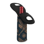 Vintage Dragonfly Pattern Print Single Neoprene Wine Tote