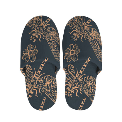 Vintage Dragonfly Pattern Print Slippers