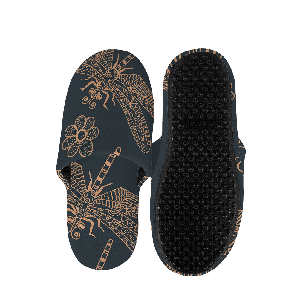 Vintage Dragonfly Pattern Print Slippers