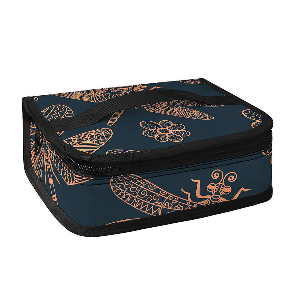 Vintage Dragonfly Pattern Print Small Lunch Bag