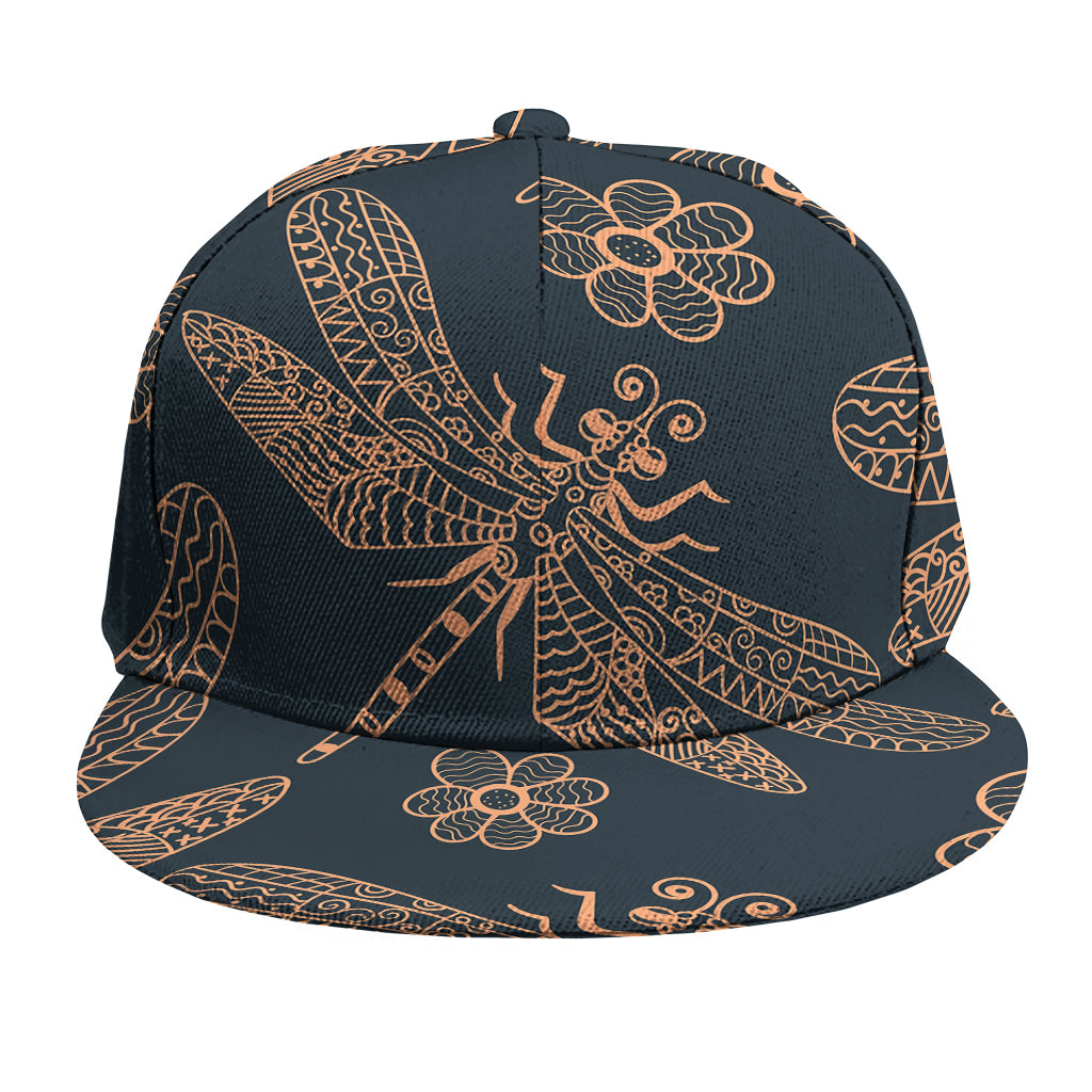 Vintage Dragonfly Pattern Print Snapback Cap